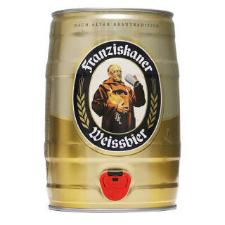 德国进口啤酒 教士(franziskaner)纯麦啤酒5l桶 88元