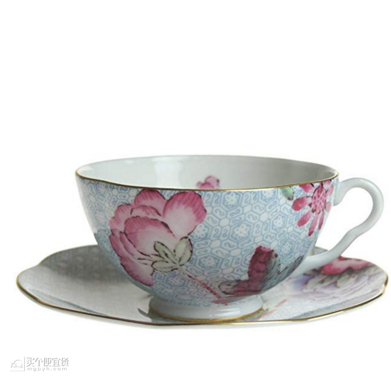韦奇伍德(wedgwood) 骨瓷 杜鹃蓝色茶杯碟组 280cc $321
