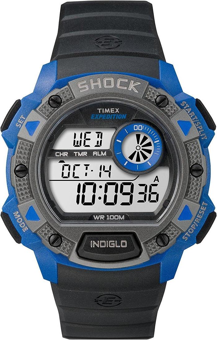 timex天美时电子男士手表tw4b00, 5按键操作,带有30圈计数,24小时倒