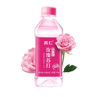 名仁玫瑰蘇打水飲料玫瑰蘇打375ml*24瓶果味飲料加低聚木糖 整箱 *2件