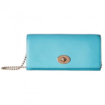 3.8折好价!COACH 蔻驰 Crossgrain Leather Slim Chain Envelope 女士斜挎包 海淘