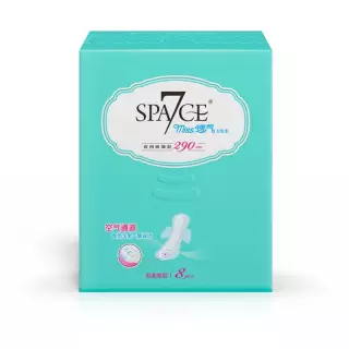 七度空间(space7) miss透气丝柔表层 夜用极薄型卫生巾290mm*8片 9.