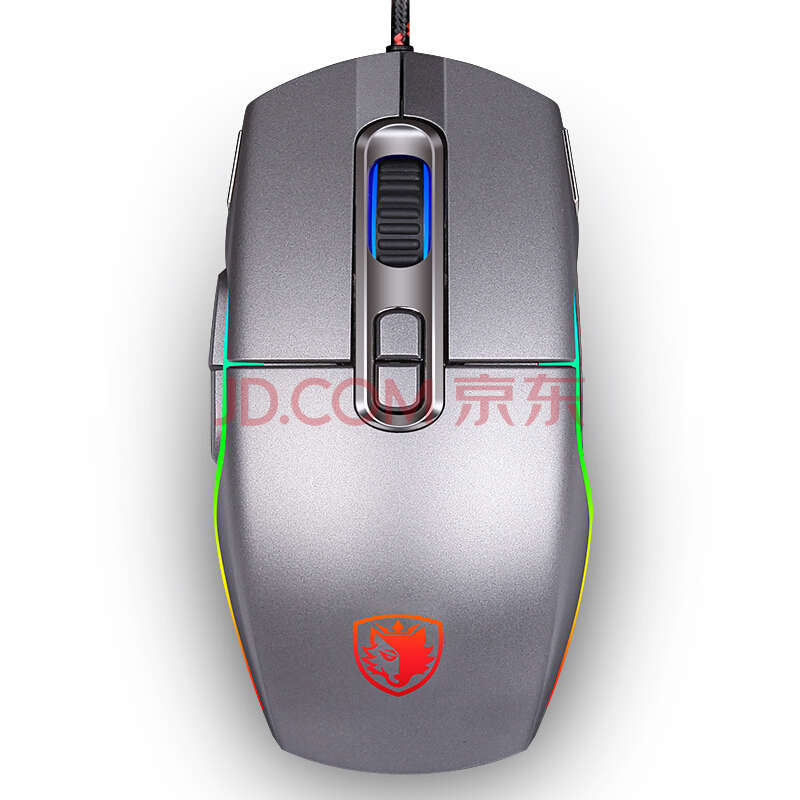 德斯(Sades)极光 机械游戏鼠标有线lol(金属灰)